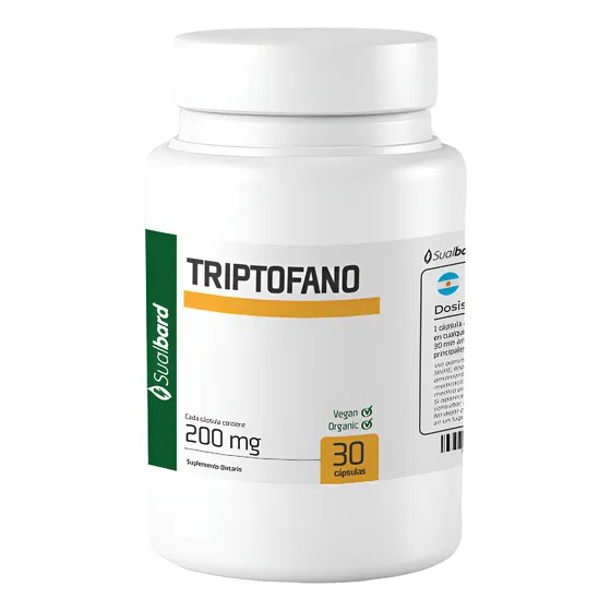 Triptofano 200 Mg Insomnio Capsulas X 30 Vegano Organicos