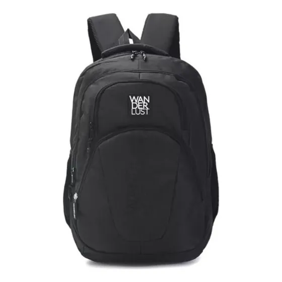 Mochila Wanderlust Portanotebook Original Reforzada Negra Ideal Para Laptop Y Uso Diario Resistente Con Compartimentos Especiales Para Tecnologia