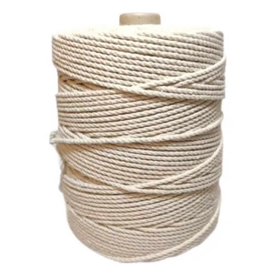 Cordón Algodón Crudo 5mm De 3 Cabos Para Macramé 