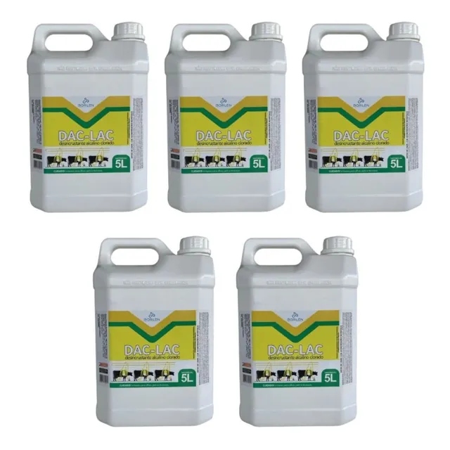 Kit 5 Detergente Alcalino Clorado Desincrustante 5l  Ordenha