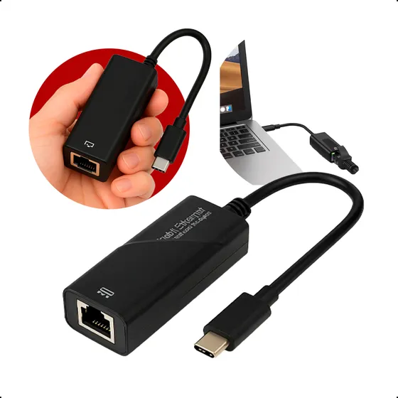 Adaptador Ethernet Usb-c Para Rj45 10/100/1000mbps Alta Velo