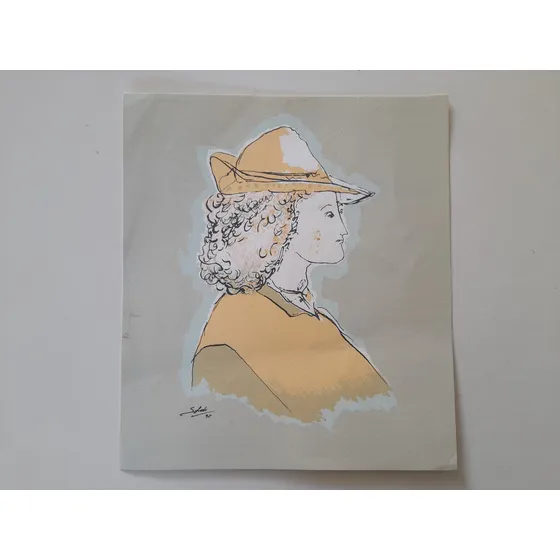 Serigrafia De Raul Soldi,  Joven Con Sombrero
