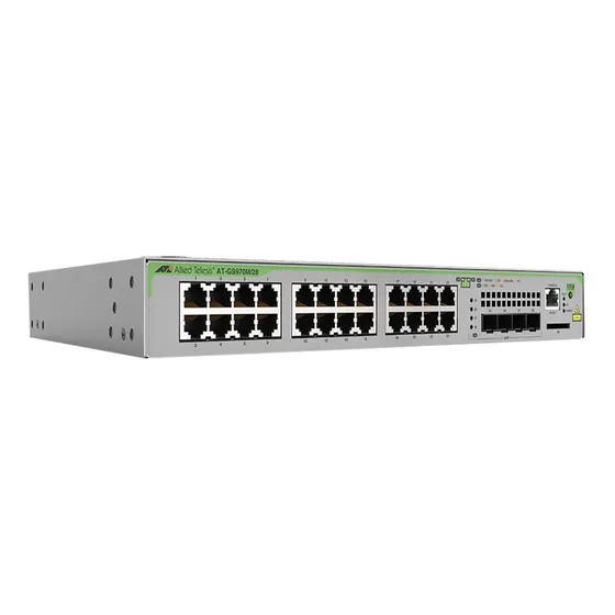 Switch Allied Telesis Gs970m 24 Puertos 1g + 4 Sfp