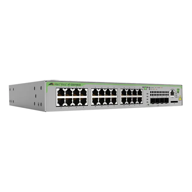 Switch Allied Telesis Gs970m 24 Puertos 1g + 4 Sfp