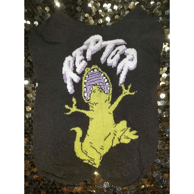Medias The Rugrats Reptar Original Negra Unisex Moda Nueva