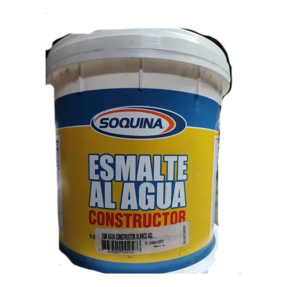 Esmalte Al Agua Constructor 1 Tineta Blanco Soquina 4galon