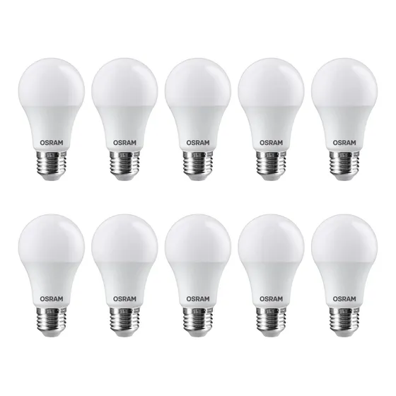 Kit 10 Lâmpada Led Econômica 9w Bivolt 3000k Original Osram