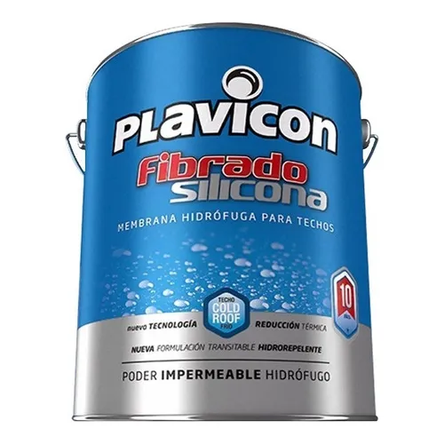 Plavicon Fibrado Silicona 20 Kg Impermeabilizante Techos Mm