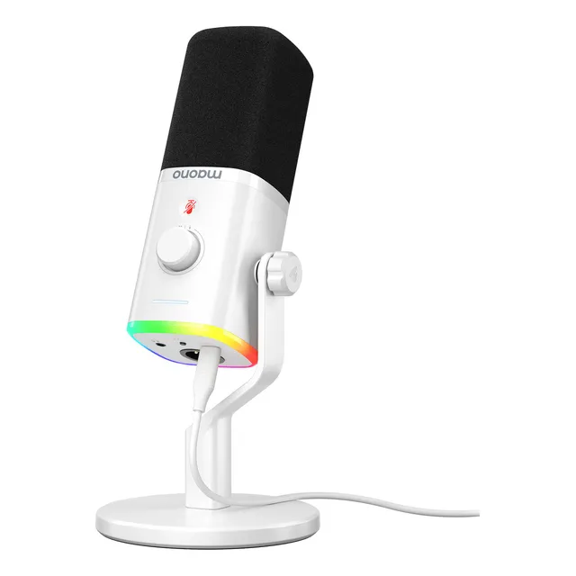 Maono Micrófono Dinámico Gamer Usb/xlr Pd100x Para Podcast Color Blanco