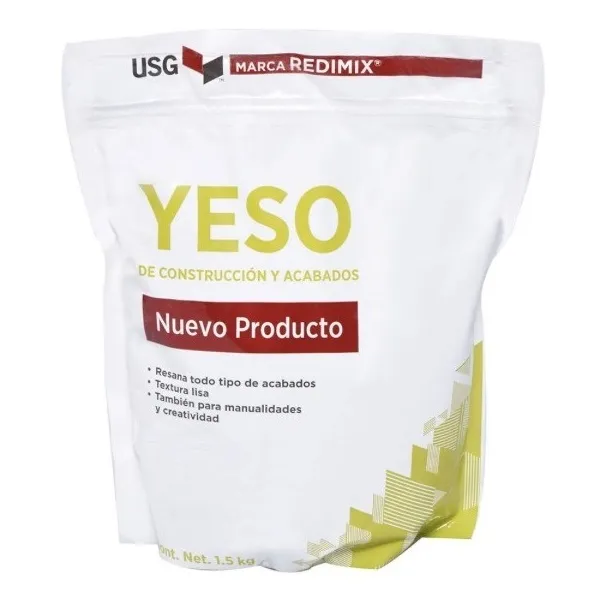 Yeso De Construcción Y Acabados Redimix 1.5 Kg Blanco