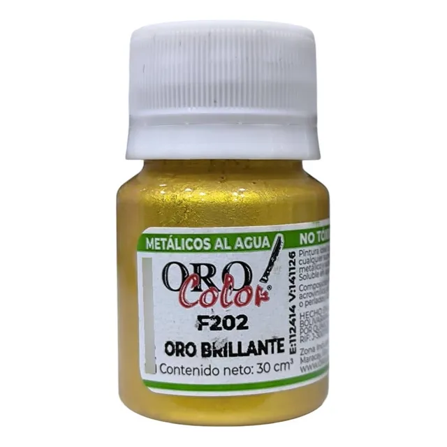 Pintura Metálicos Al Agua Oro Color 30 Cc