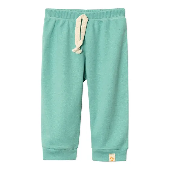 Pantalón Bebé Con Puño Y Cordón Naranjo Liso