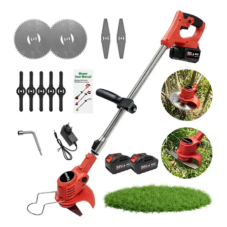 Roçadeira Elétrica Cortador Aparador De Grama Com 2 Baterias 127/220v Vermelho