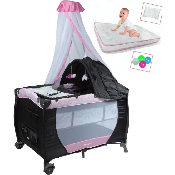 Cuna Corral Mecedora Con Colchon Ebaby Sally 716 