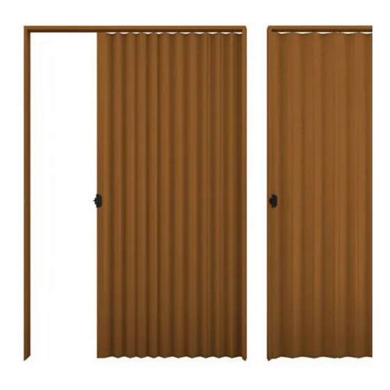 Puerta Plegable En Pvc 110cm Marrón - Interior Plástico