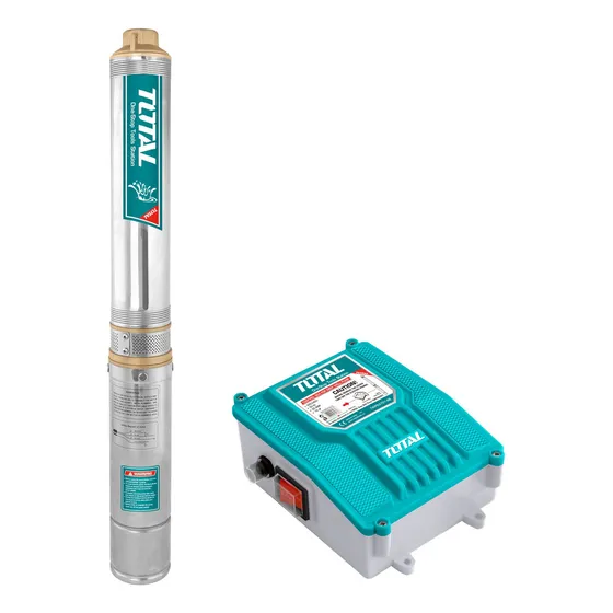 Bomba De Pozo Sumergible Total Con Controlador - 1.0hp 750w, Altura Máxima 80m, Caudal 6.000l/h - Motor Bobinado De Cobre, Cuerpo Acero Inoxidable, Cable 20 Metros, Diámetro 4''