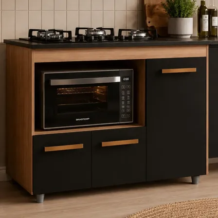 Balcão Para Cooktop 5 Bocas Cozinha Multiuso