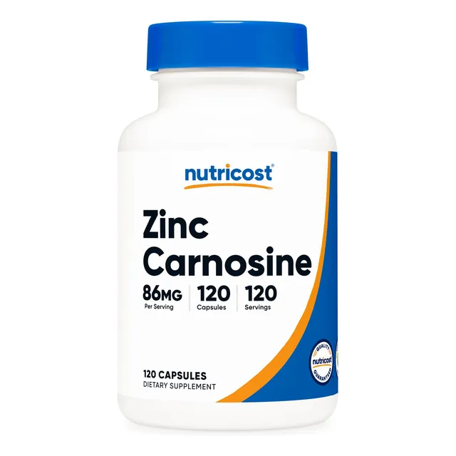 Suplemento Nutricost, Zinc Y Carnosina, 86 Mg, 120 Cápsulas