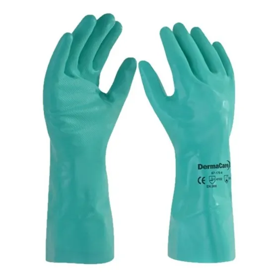 Guante Solvex Nitrilo Verde Reutilizable Dermacare 67-175-t8