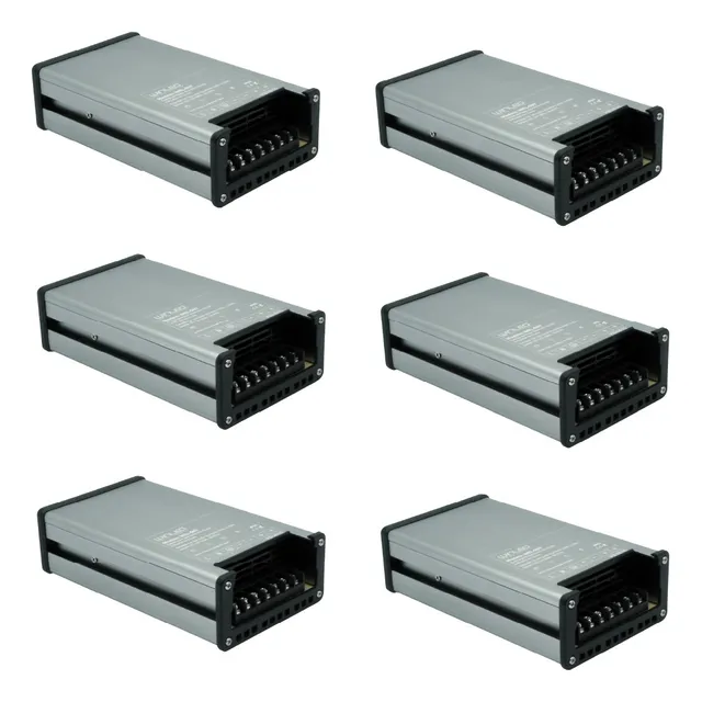 Paq 6pzs Eliminador Voltaje Cd12v 200w Impermeable Wel-007