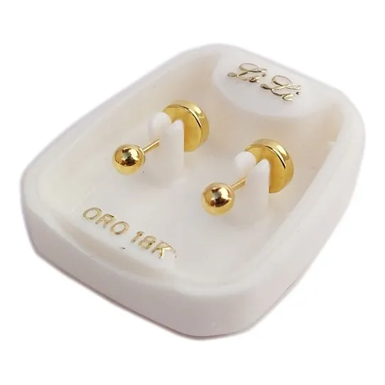 Abridores Oro 18k (tic Laminado) Bolita 3mm . Garantía