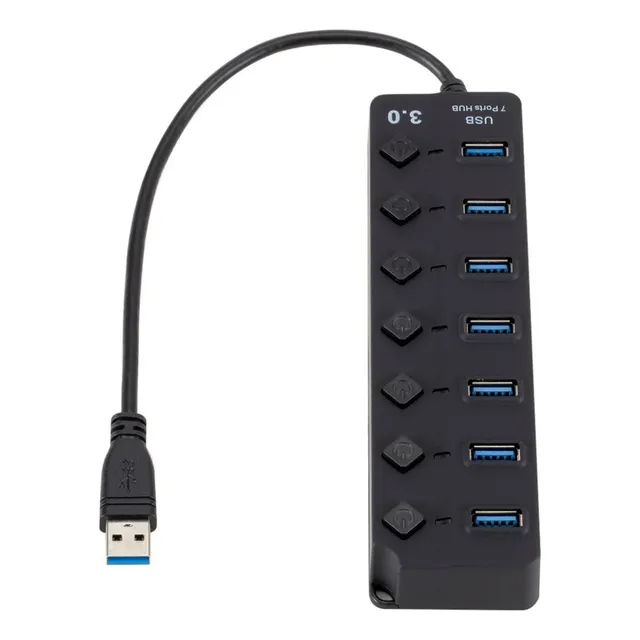 Usb 3.0 Hub Splitter 7 Puertos Con Interruptores De Encendid