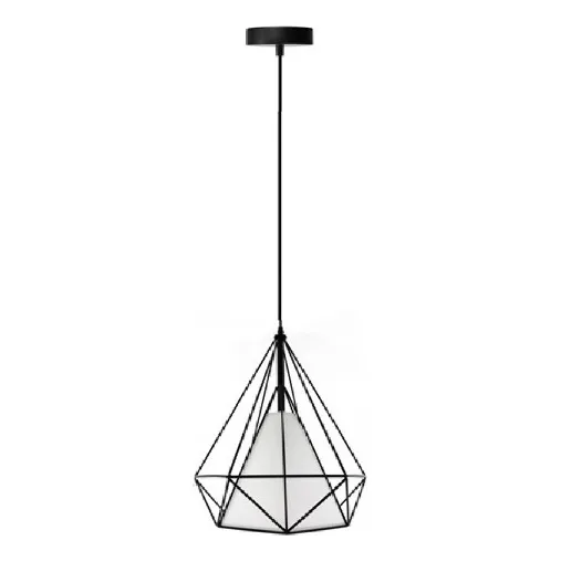 Lampara Colgante Metalica Diamantada Negra E27 1mt Lumistar