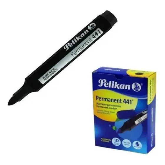 Marcador Pelikan 441 Permanente Vs Colores P/redonda (cx10u) Color Negro