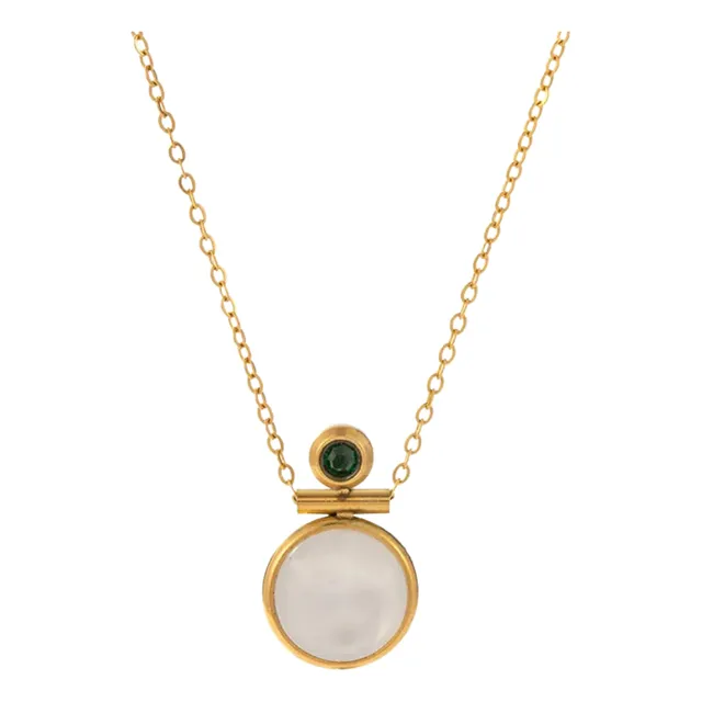 Collar Para Dama  De Perla Enchapado En Oro Diseño Elegante