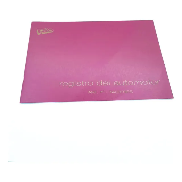 Libro Registro Del Automotor - Talleres (art. 7)