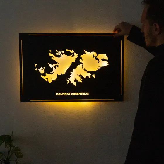 Deco Led - Cuadro Decorativo Con Luz - Islas Malvinas (arg)