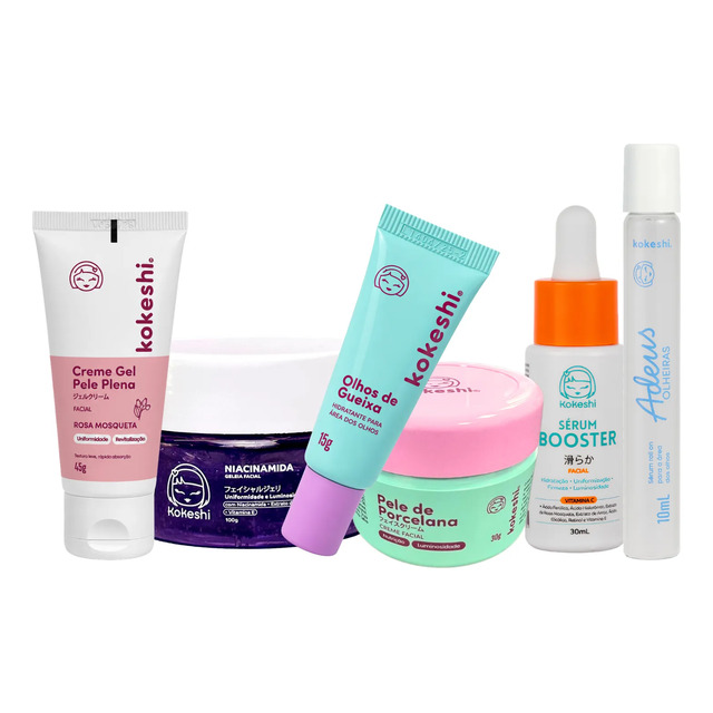 Kit Rotina Facial Completa Kokeshi