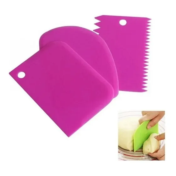Cornet Espatula Rasqueta Plastica Marcador De Tortas Set X 3 Reposteria Pasteleria
