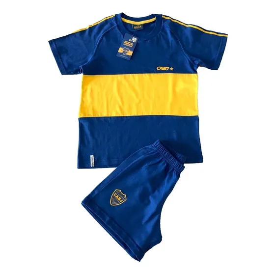 Conjunto Camiseta Retro Boca Juniors Niño Oficial 2 A 6 Años