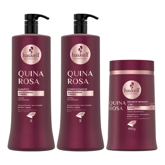 Quina Rosa Kit Shampo Mascara E Condicionador haskell