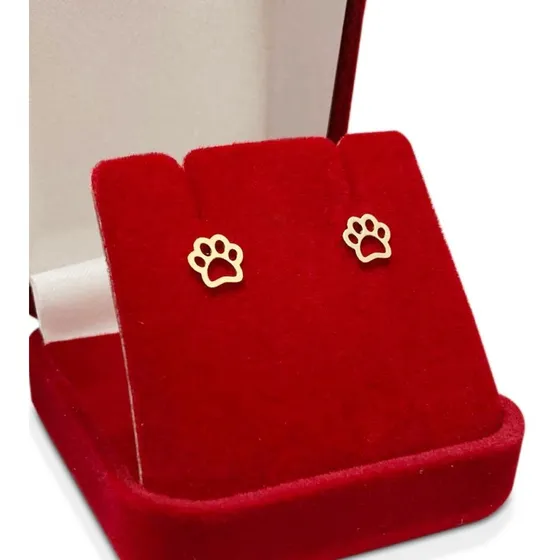 Brinco Pata De Cachorro Ouro 18k