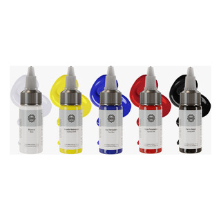 Kit De Tinta Para Tatuaje 5 Colores Vibrantes Ouo 5 Pzs 15ml Kit De Tinta Para Tatuaje 5 Colores Vibrantes Ouo 5 Pzs 15ml