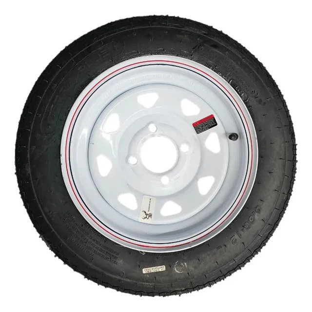 Kit Llanta + Rin 12 Deportivo Para Remolque 4 Birlos 4.80-12