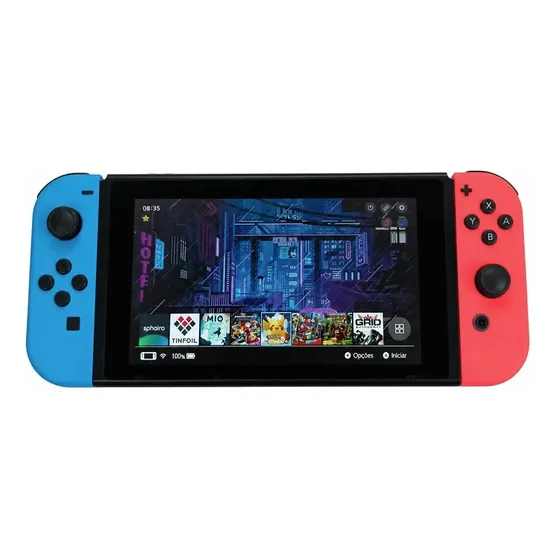 Nintendo Switch V1 Neon Desbloq. 256gb Europeu C/ Acessórios
