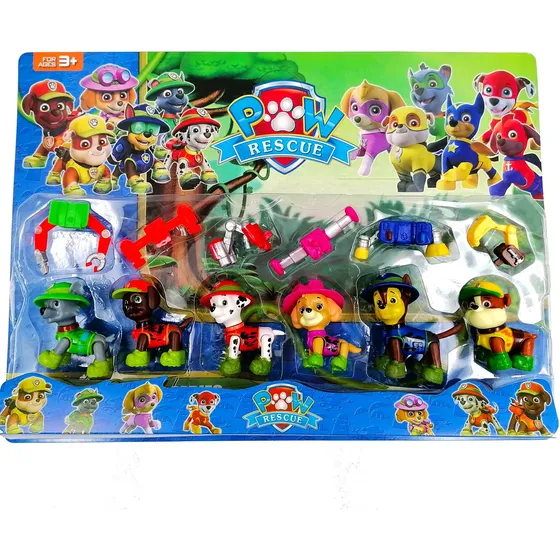 Juguetes Paw Patrulla Colección 6 Perros Accesorios Muñecos