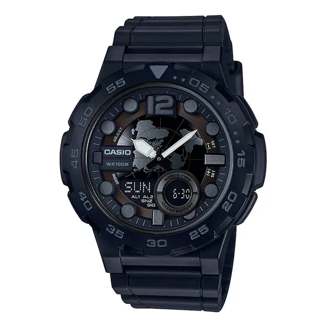 Reloj Casio Aeq-100w Original Pantalla Analógico-digital