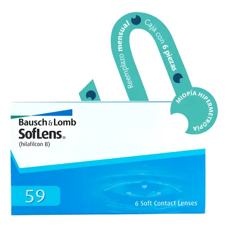Lentes De Contacto Bausch & Lomb Soflens 59 Graduados 6 Pzas
