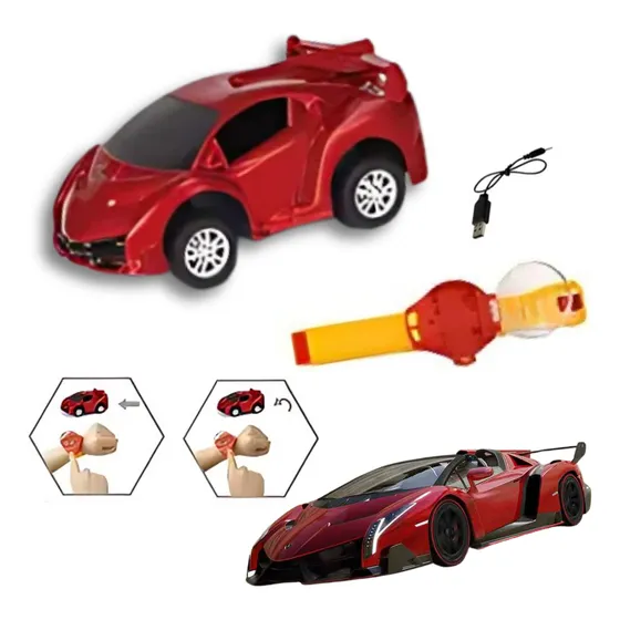 Carro De Control Remoto Recargable Reloj Luces Carro Rc