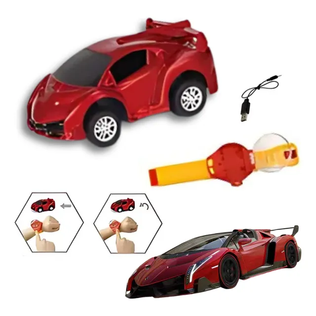 Carro De Control Remoto Recargable Reloj Luces Carro Rc