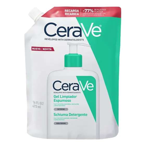 Cerave Gel Limpiador Espumoso Piel Normal A Grasa 473 Refill Momento De Aplicación Día\u002Fnoche | Cuotas sin interés