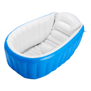 Bañera Inflable Para Bebés Portátil Tina Plegable Con Bomba Color Azul Bañera Inflable Para Bebés Portátil Tina Plegable Con Bomba Color Azul