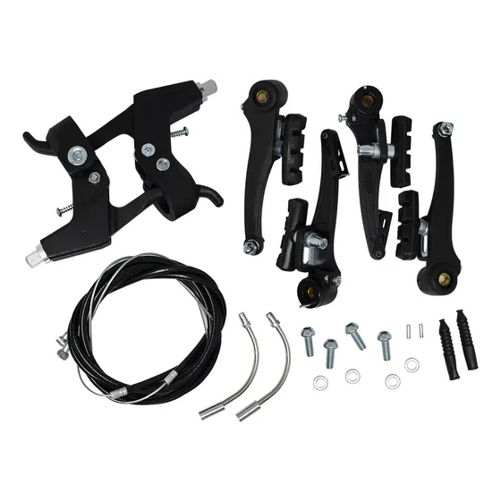 Set Frenos V-brake Completo Con Cables Y Manijas Pvc