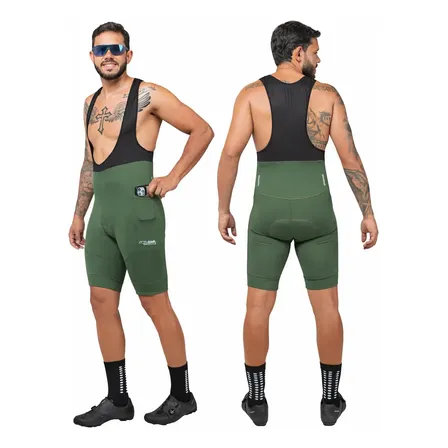 Bretelle Ciclismo Masculino Com Forro Gel Amortecedor Bolsos