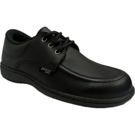 Zapato Escolar Verlon Cuero Negro Todas Las Tallas Colegio