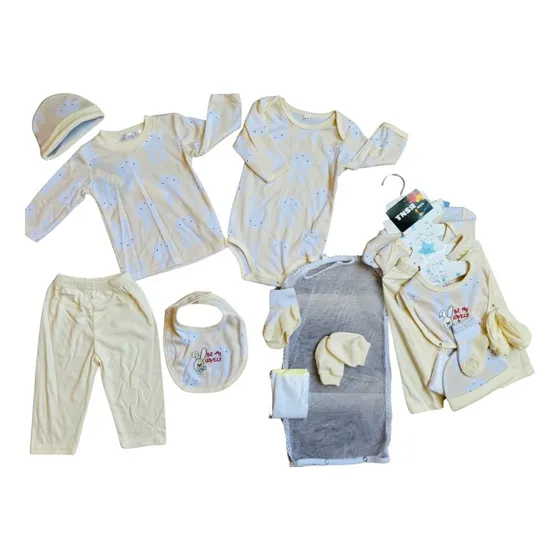 Ajuar Primera Muda Set X9 Piezas Algodón Para Bebe